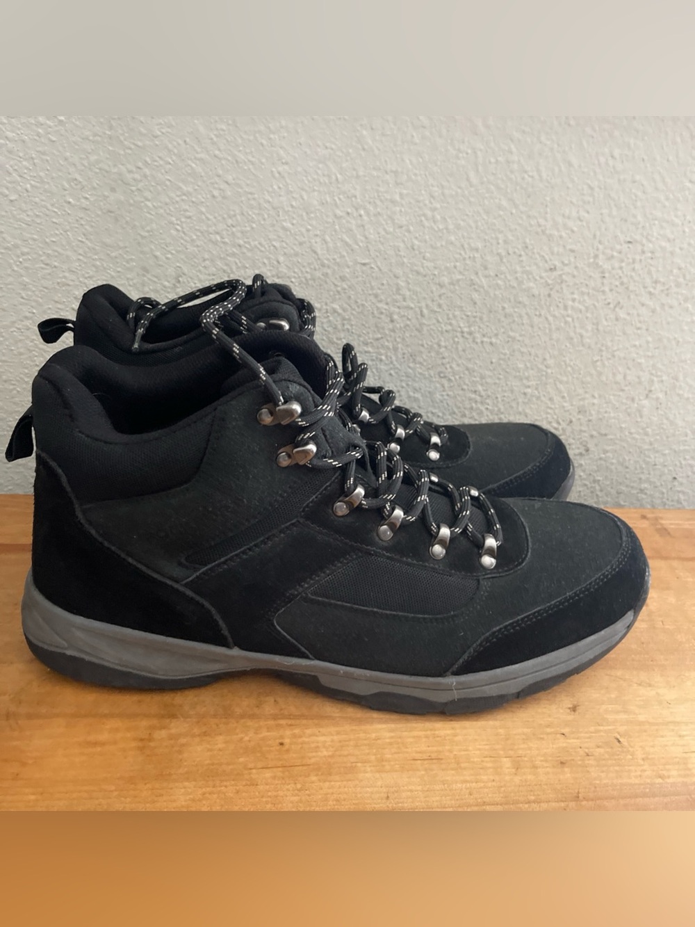 Rockport Mens Dickinson Hiker Black Leather Suede Sneaker Boots Sz 13